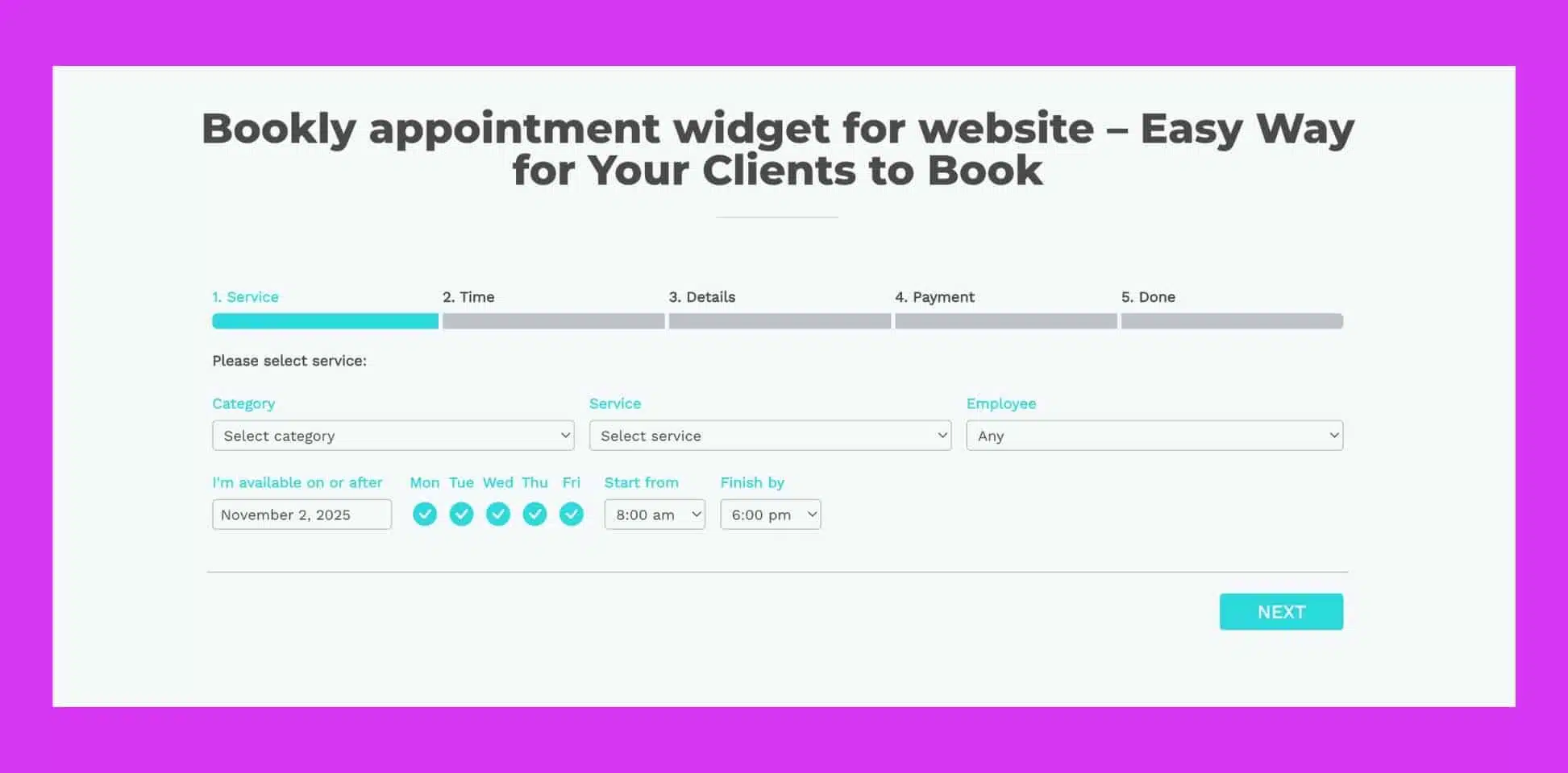 A system for booking to the website