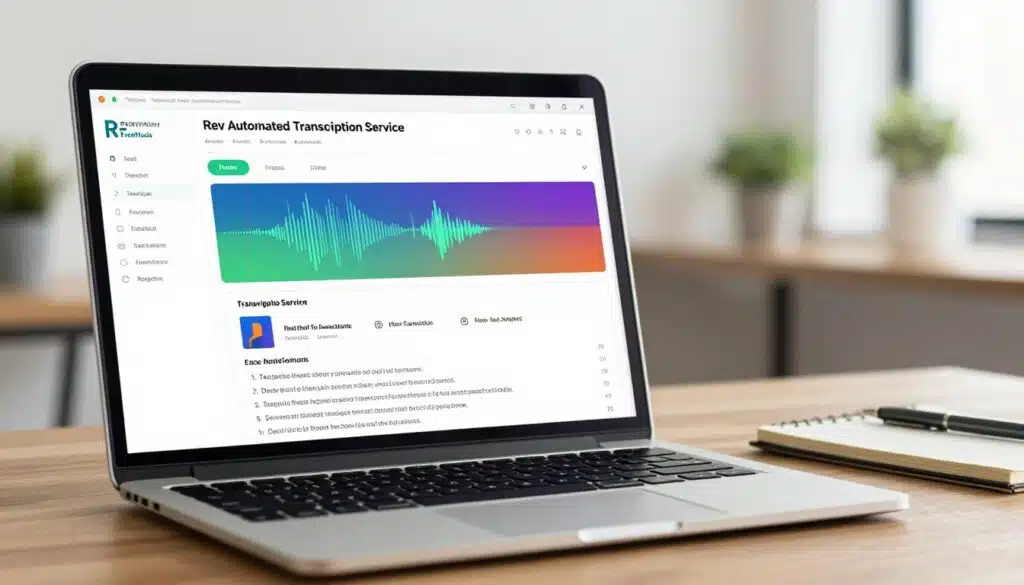 Rev automated transcription service interface